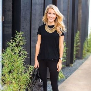 Medium Ann Taylor Peplum Top in black